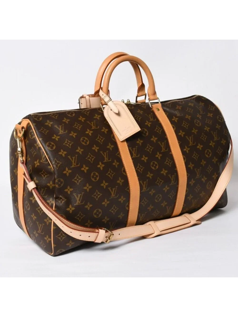 Louis Vuitton Monogram Keepall Bandouliere 50 Brown Boston Bag